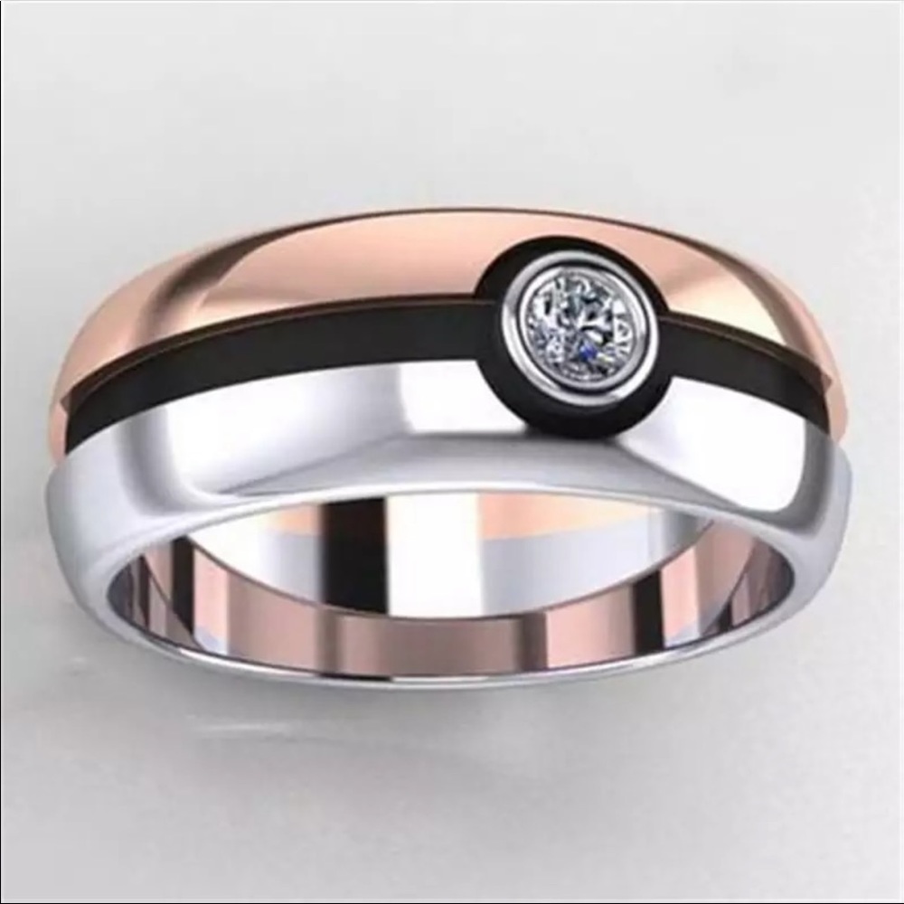 New Special Silver Rose Gold Round CZ Beauty Ring - Picture 4 of 9